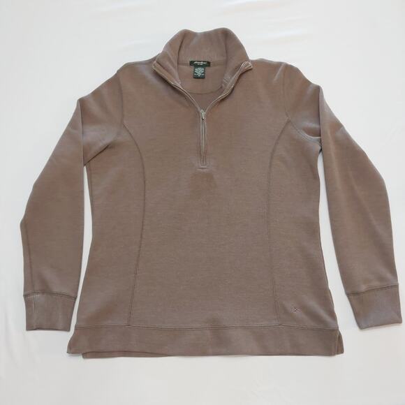 Eddie Bauer 1/4‎ Zip Pullover Women’s Size Medium Brown - Picture 1 of 8